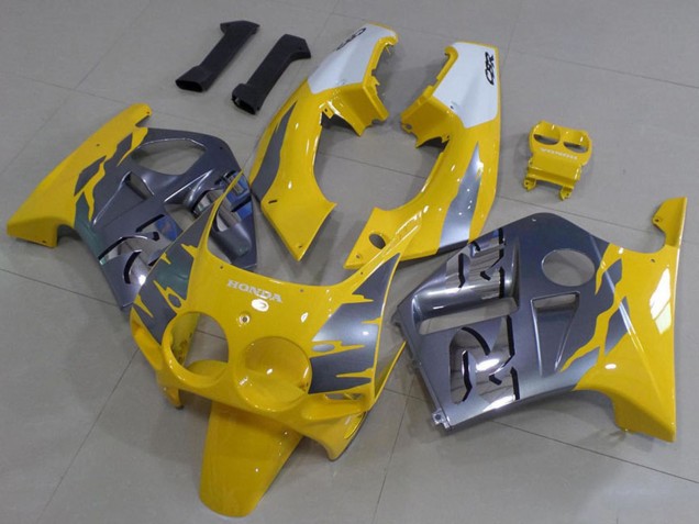 1988-1989 Honda CBR250RR MC19 Motorcycle Fairings - White Yellow Silver Canada Websites