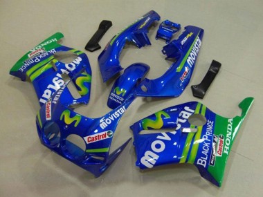 1988-1989 Honda CBR250RR MC19 Motorcycle Fairings - Blue Green White MoviStar Red Castrol Canada Websites