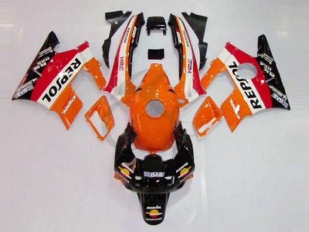 1991-1994 Honda CBR600 F2 Motorcycle Fairings - Orange White Red Glossy Black Repsol Canada Websites