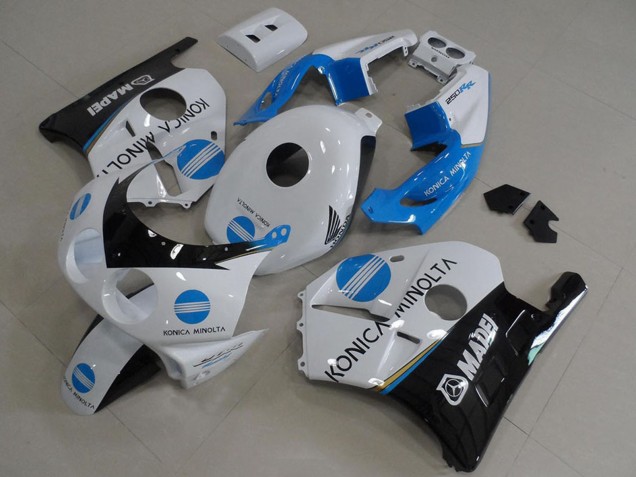 1990-1998 Honda CBR250RR MC22 Motorcycle Fairings - White Blue Glossy Black Konica Minolta Canada Websites