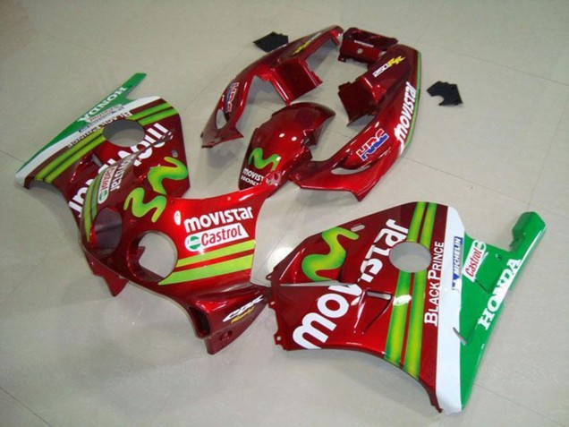 1990-1998 Honda CBR250RR MC22 Motorcycle Fairings - Red White Green MoviStar Canada Websites