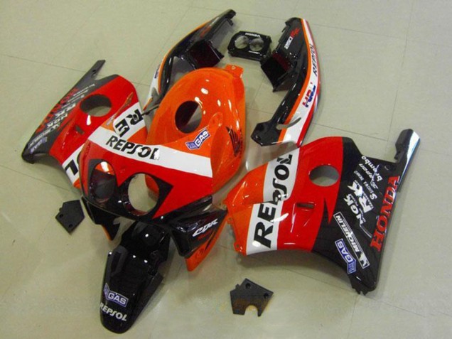 1990-1998 Honda CBR250RR MC22 Motorcycle Fairings - Orange White Red Glossy Black HRC Repsol Canada Websites