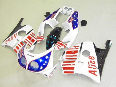 1990-1998 Honda CBR250RR MC22 Motorcycle Fairings - White Red Blue Star Alice Canada Websites