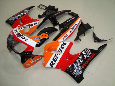 1994-1995 Honda CBR900RR 893 Motorcycle Fairings - Orange White Red Glossy Black HRC Repsol Canada Websites