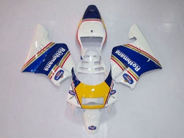 1994-1996 Honda NSR250R MC28 P4 Motorcycle Fairings - White Blue Yellow Gold Rothmans Canada Websites