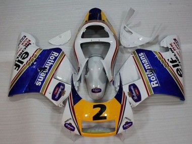 1994-1996 Honda NSR250R MC28 P4 Motorcycle Fairings - White Blue Yellow Gold Rothmans Elf 2 Canada Websites