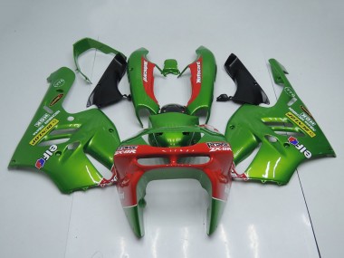 1994-1997 Kawasaki ZX9R Motorcycle Fairings - Green Red Elf Dunlop Canada Websites