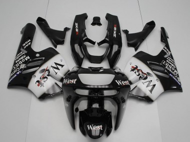 1994-1997 Kawasaki ZX9R Motorcycle Fairings - Glossy Black White West Canada Websites