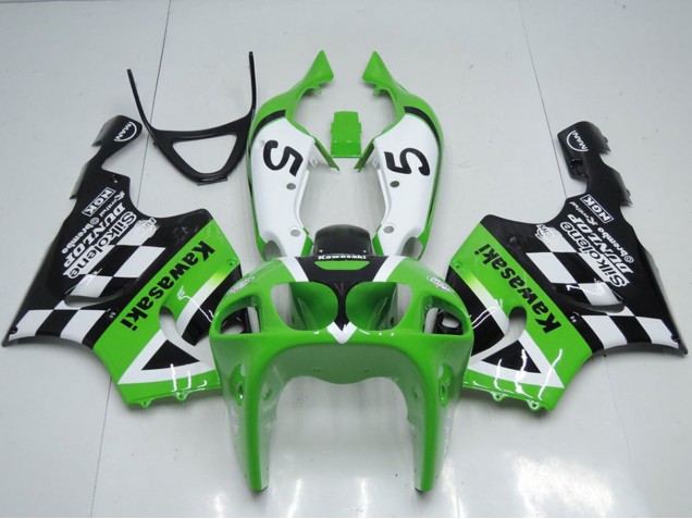 1996-2003 Kawasaki ZX7R Motorcycle Fairings - Green White Black 5 Canada Websites