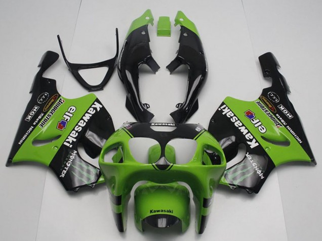 1996-2003 Kawasaki ZX7R Motorcycle Fairings - Green Glossy Black Monster Elf Canada Websites