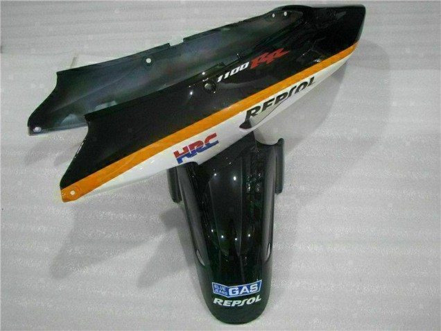 1996-2007 Honda CBR1100XX Blackbird Motorcycle Fairing - Orange White Red Glossy Black Repsol Canada Websites