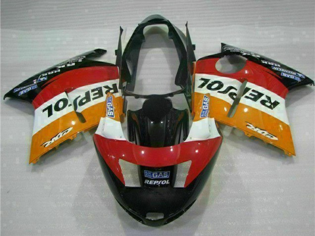 1996-2007 Honda CBR1100XX Blackbird Motorcycle Fairing - Orange White Red Glossy Black Repsol Canada Websites