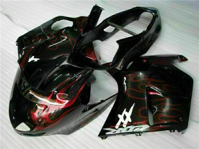 1996-2007 Honda CBR1100XX Blackbird Abs Motorcycle Fairing - Glossy Black Red Flame Canada Websites