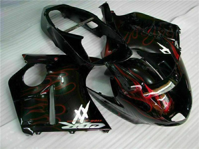 1996-2007 Honda CBR1100XX Blackbird Abs Motorcycle Fairing - Glossy Black Red Flame Canada Websites