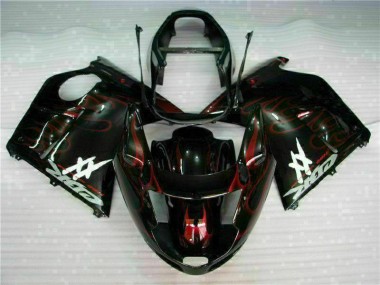 1996-2007 Honda CBR1100XX Blackbird Abs Motorcycle Fairing - Glossy Black Red Flame Canada Websites