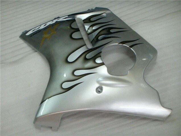 1996-2007 Honda CBR1100XX Blackbird Motorcycle Fairing - Silver Black Flame Canada Websites