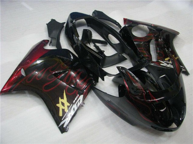 1996-2007 Honda CBR1100XX Blackbird Abs Motorcycle Fairings - Glossy Black Red Flame Canada Websites