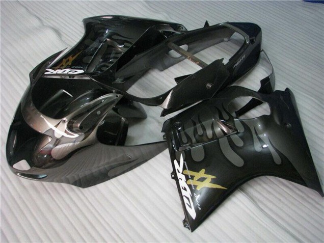 1996-2007 Honda CBR1100XX Blackbird Motorcycle Fairings - Glossy Black Silver Flame Canada Websites