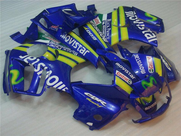 1995-1996 Honda CBR600 F3 Motorcycle Fairings - Blue Green Yellow MoviStar Red Castrol Canada Websites