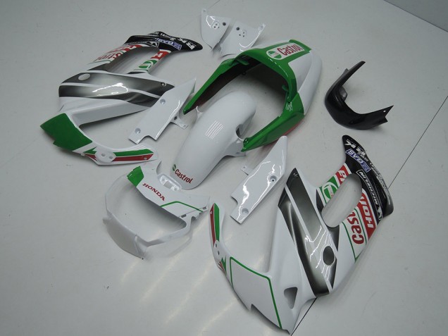 1997-2005 Honda VTR1000F Motorcycle Fairings - White Green Glossy Black Castrol Canada Websites