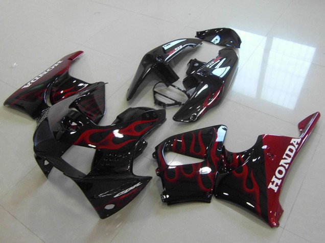 1998-1999 Honda CBR900RR 919 Motorcycle Fairings - Glossy Black Red Flame Canada Websites