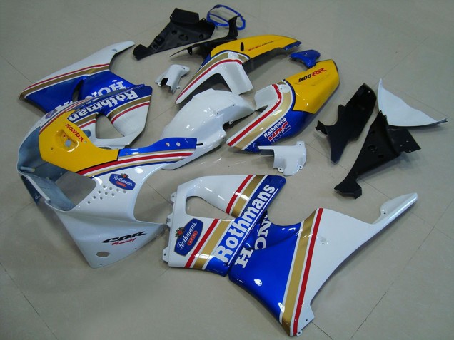1998-1999 Honda CBR900RR 919 Motorcycle Fairings - White Blue Yellow Rothmans Canada Websites