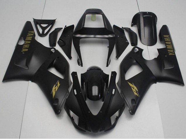 1998-1999 Yamaha YZF R1 Motorcycle Fairings - Glossy Black Matte Black Gold Canada Websites