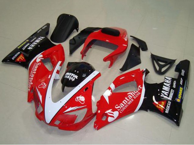 1998-1999 Yamaha YZF R1 Motorcycle Fairings - Red White Glossy Black Motul Santander Canada Websites
