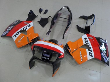 1998-2001 Honda VFR 800 Motorcycle Fairings - Orange White Red Glossy Black Repsol Canada Websites