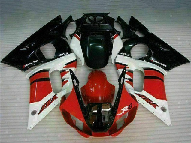 1998-2002 Yamaha YZF R6 Motorcycle Fairing - White Red Glossy Black Canada Websites