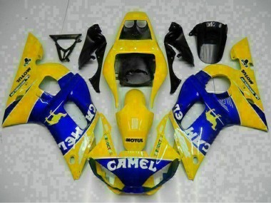 1998-2002 Yamaha YZF R6 Motorcycle Fairings - Yellow Blue White Camel Motul Canada Websites