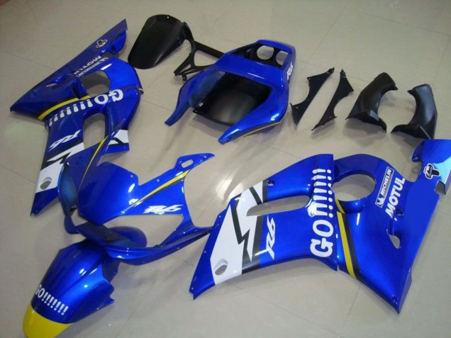 1998-2002 Yamaha YZF R6 Motorcycle Fairings - Blue White Yellow Go Motul Canada Websites