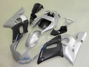 1998-2002 Yamaha YZF R6 Motorcycle Fairings - Silver Matte Black Blue Decal Canada Websites