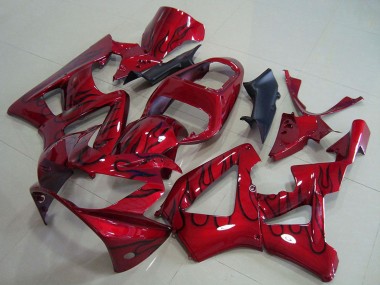 2000-2001 Honda CBR900RR 929 Motorcycle Fairings - Red Glossy Black Flame Canada Websites
