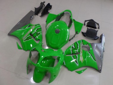 2000-2001 Kawasaki ZX12R Motorcycle Fairings - Green Silver Canada Websites