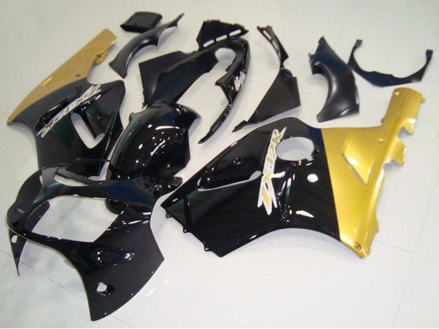 2000-2001 Kawasaki ZX12R Motorcycle Fairings - Glossy Black Gold Canada Websites