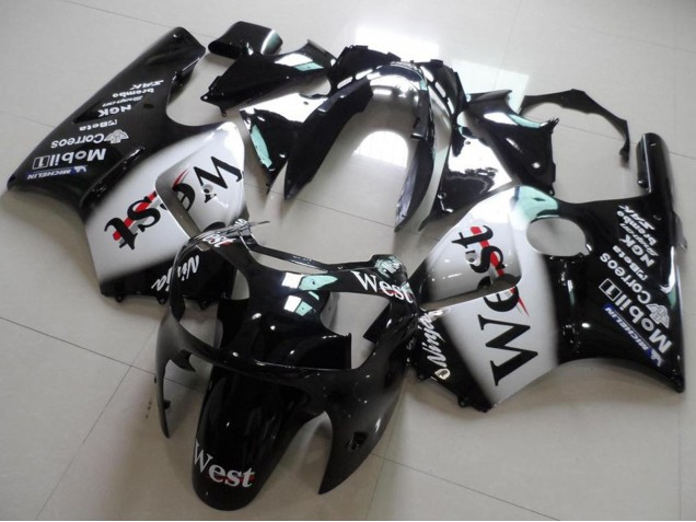 2000-2001 Kawasaki ZX12R Motorcycle Fairings - Glossy Black White West Canada Websites