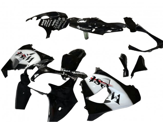 2000-2001 Kawasaki ZX9R Motorcycle Fairing - Glossy Black White West Canada Websites