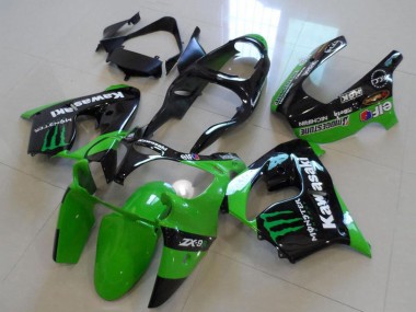 2000-2001 Kawasaki ZX9R Motorcycle Fairings - Glossy Black Green Monster Canada Websites