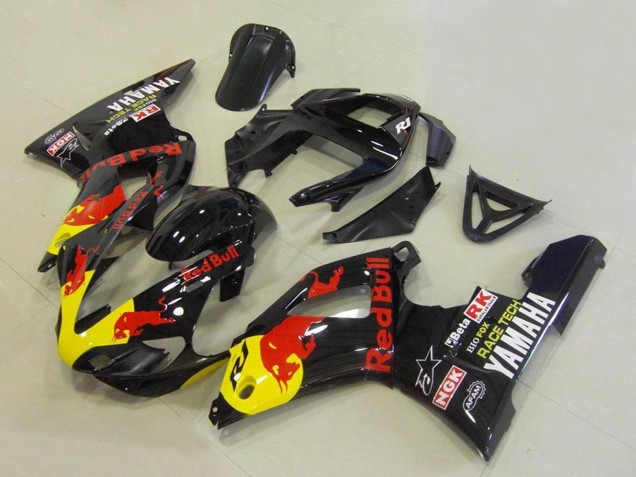 2000-2001 Yamaha YZF R1 Motorcycle Fairings - Glossy Black Yellow Red Bull Canada Websites