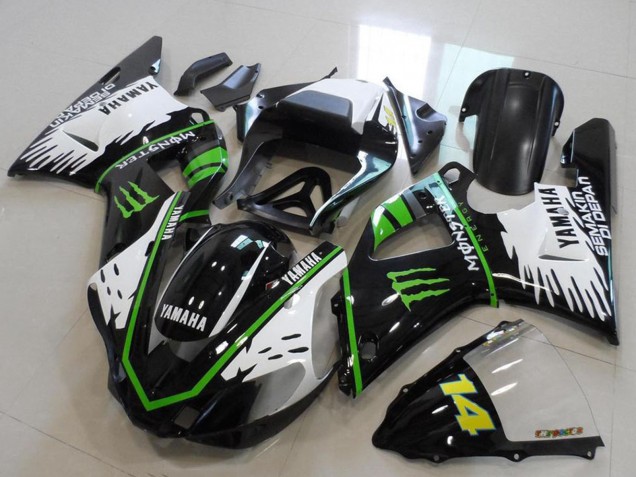2000-2001 Yamaha YZF R1 Motorcycle Fairings - Glossy Black White Green Monster Canada Websites