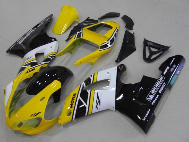 2000-2001 Yamaha YZF R1 Motorcycle Fairings - Yellow White Black Anniversary Motul Michelin Canada Websites