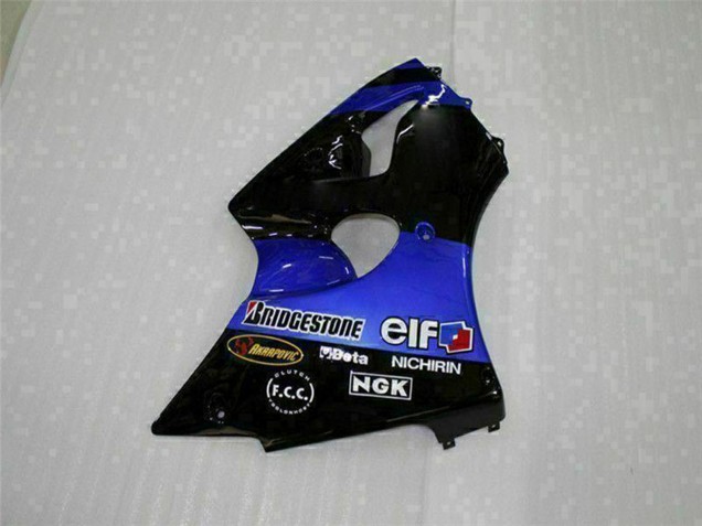 2000-2002 Kawasaki ZX6R Motorcycle Fairings - Blue Glossy Black Elf Bridgestone Canada Websites