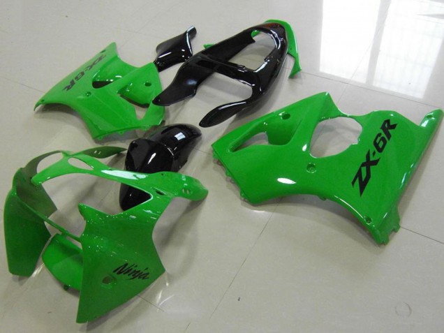 2000-2002 Kawasaki ZX6R Motorcycle Fairing - Green Glossy Black Canada Websites