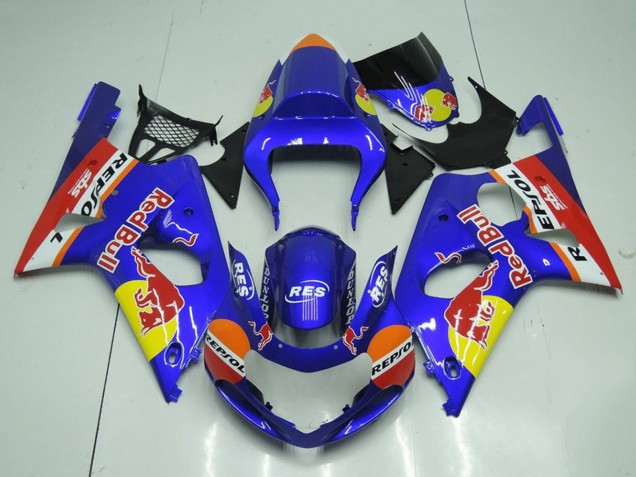 2000-2002 Suzuki GSXR 1000 Motorcycle Fairings - Blue Yellow Red Bull Repsol Canada Websites