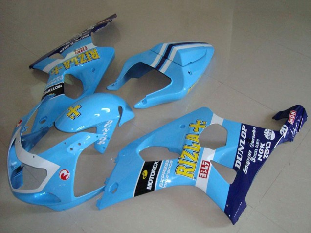 2000-2002 Suzuki GSXR 1000 Motorcycle Fairings - Light Blue Yellow Black White Yellow Rizla Canada Websites
