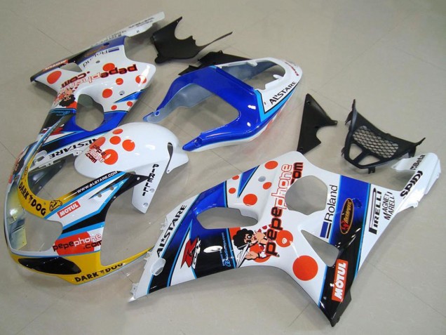 2000-2002 Suzuki GSXR 1000 Motorcycle Fairings - White Blue Red Yellow Black Dark Dog Motul Pepe Phone Canada Websites