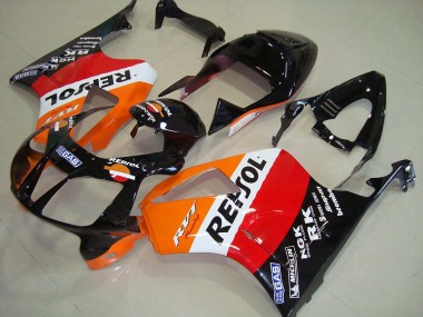 2000-2006 Honda VTR1000 Motorcycle Fairings - Orange White Red Glossy Black Repsol Canada Websites