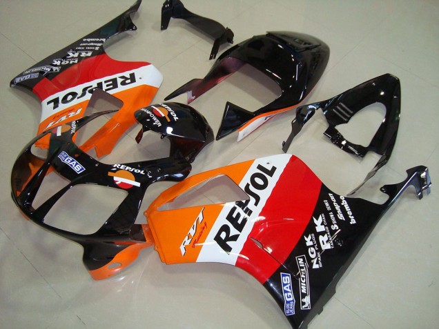 2000-2006 Honda VTR1000 Motorcycle Fairings - Orange White Red Glossy Black Repsol Canada Websites