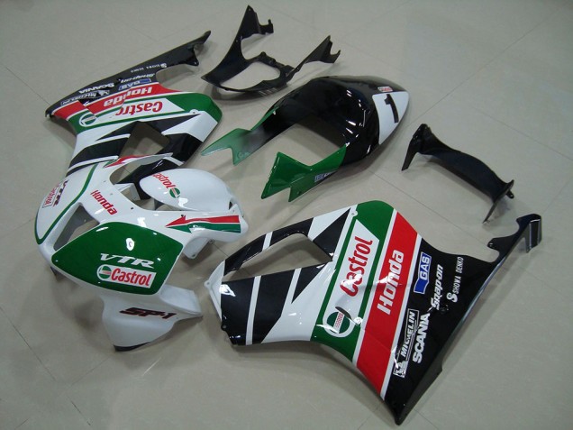 2000-2006 Honda VTR1000 Bike Fairing - White Red Green Glossy Black Castrol Canada Websites